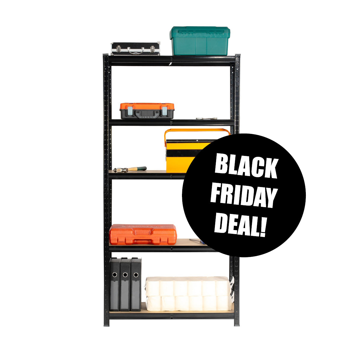 Boltless Shelving | 900mm x 300mm x 1800mm | Black | Ref:BS001