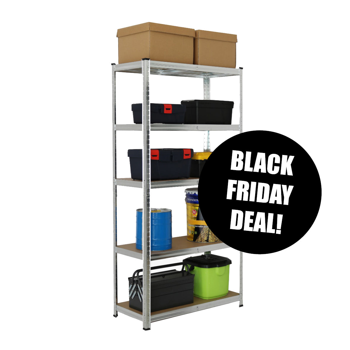 Boltless Shelving | 900mm x 400mm x 1800mm | Galvanised | Ref:BS003