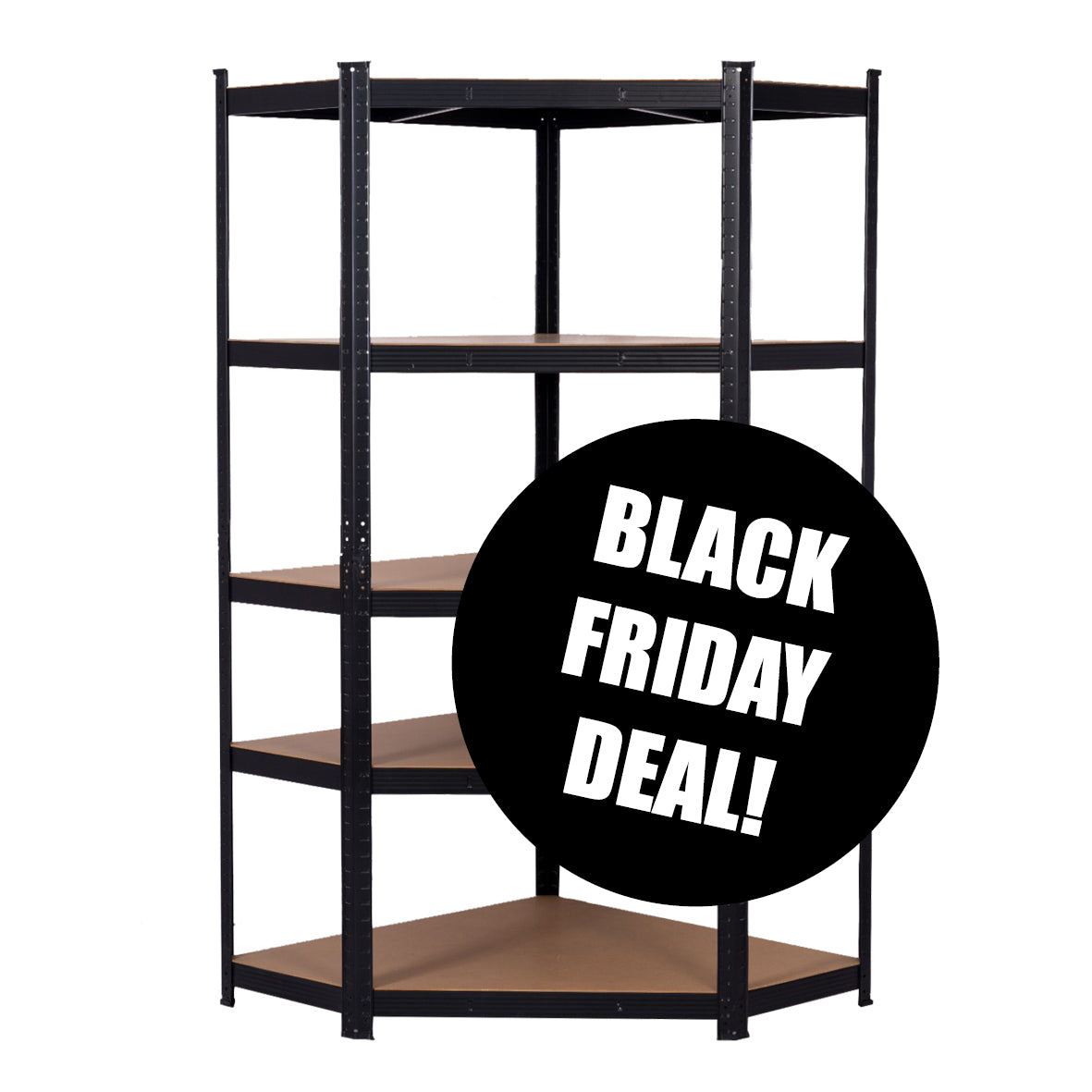 Corner Shelving | 900mm x 300mm x 1800mm | Black | Ref:BS002